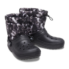 crocs Classic Lined Neo Puff Tie-Dye Boot Black 207328-001画像