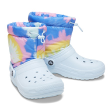 crocs Classic Lined Neo Puff Tie-Dye Boot Mineral Blue 207328-4JQ画像
