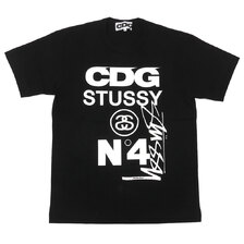 CDG COMME des GARCONS &times; STUSSY LOGO TEE BLACK画像