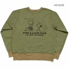 Buzz Rickson's &times; PEANUTS SET-IN CREW SWEAT "TYPE A-3 CAP CLUB" BR68843画像