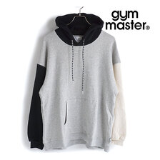 gym master メンズ オーガニックコットン吊り編み裏毛プルパーカー 杢グレークレイジー G733678-91画像