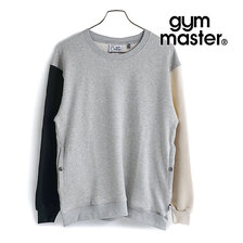 gym master メンズ オーガニックコットン吊り編み裏毛クルーネック 杢グレークレイジー G733677-91画像