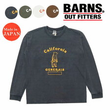 BARNS 長袖 クルーネック プリント Tシャツ ヴィンテージライク BR-21407画像