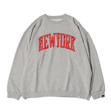 atmos &times; ELEPHANT BRAND NEWYORK CREW SWEAT GRAY/RED MAT21-A013画像