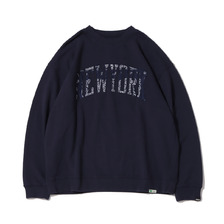 atmos &times; ELEPHANT BRAND NEWYORK CREW SWEAT NAVY/NAYV MAT21-A013画像