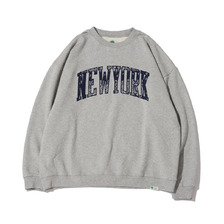atmos x ELEPHANT BRAND NEWYORK CREW SWEAT GRAY/NAYV MAT21-A013画像