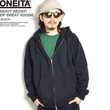 ONEITA HEAVY WEIGHT ZIP SWEAT HOODIE -BLACK- 0123-027画像