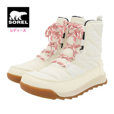 SOREL WHITNEY II SHORT LACE WP Blanc/Fawn WOMENS NL3822-192画像