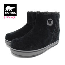 SOREL GLACY SHORT WP Black/Shark WOMENS LL5195-010画像