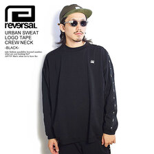 reversal URBAN SWEAT LOGO TAPE CREW NECK -BLACK- RV21AW204画像
