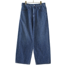 Porter Classic DISNEY MICKEY MOUSE / PORTER CLASSIC OHARIKO COLLECTION STRIPE DENIM PANTS DP-005-1791画像