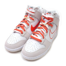 NIKE WMNS DUNK HIGH SE WHITE/ORANGE-SUMMIT WHITE DH6758-100画像
