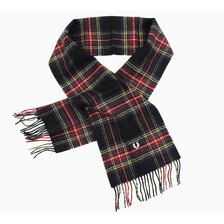 FRED PERRY Black Stewart Tartan Scarf C4113画像