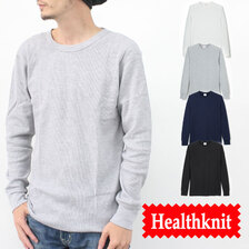 Healthknit ベーシックワッフル クルーネック 長袖Tシャツ 602L画像
