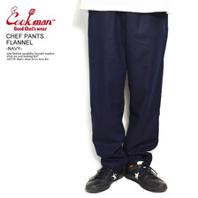 COOKMAN CHEF PANTS FLANNEL -NAVY- 231-13818画像