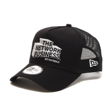 THE NETWORK BUSINESS NEW ERA 9FORTY A-Frame Trucker Logo Cap BLACK TNBA011-0029画像