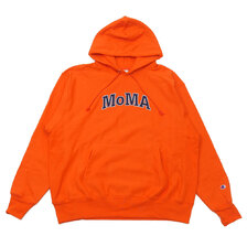 Champion &times; MoMA Reverse Weave Hoodie ORANGE画像