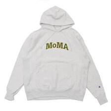 Champion &times; MoMA Reverse Weave Hoodie SILVER GREY画像