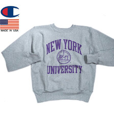 Champion C5-U007 CLASSIC COLLAGE REVERSE WEAVE CREW "NYU"画像