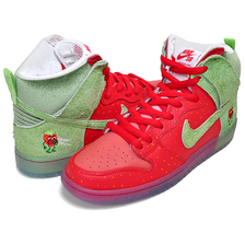 NIKE SB DUNK HI PRO QS STRAWBERRY COUGH university red/spinach green CW7093-600画像