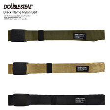 DOUBLE STEAL Black Name Nylon Belt 415-92069画像