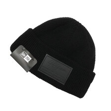Yohji Yamamoto &times; NEW ERA 21AW YY LEATHER PATCH CUFF KNIT BLACK画像