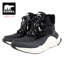 SOREL KINETIC RNEGD SPORT WP Black/Black WOMENS NL4593-010画像