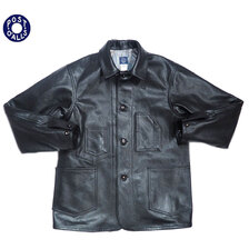 POST OVERALLS 1111 DeLuxe Railroader Goat Skin Jacket black画像