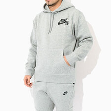 NIKE SB Icon Essential L/S Pullover Hoodie Grey CW7065-063画像