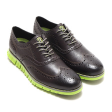 COLE HAAN ZEROGRAND WINGTIP OXFORD PAVEMENT/LIME GREEN C34042画像