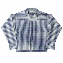 WAREHOUSE Lot 2166 INDIGO CHECK ROUND COLLAR JACKET画像