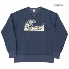 BARNS COZUN CREW NECK SWEAT "江戸浮世絵" BR-21338画像