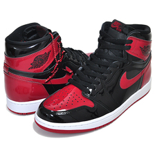 NIKE AIR JORDAN 1 RETRO HI OG PATENT BRED black/white-varsity 555088-063画像