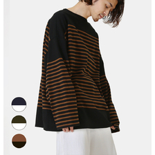 marka BASQUE SHIRT L/S - ORGANIC COTTON KNIT PANEL BORDER - M22A-04CS01C画像