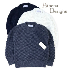 Athena Designs CREWNECK HANDKNIT POPCORN SWEATER画像