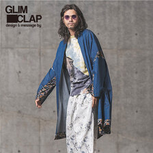GLIMCLAP Chambray fabiric &times; Oriental pattern fabric gown-ish shirtcoat 12-103-GLS-CC画像
