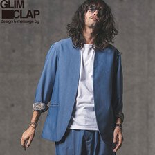 GLIMCLAP Stretch Dungaree collar-less jacket 12-101-GLS-CC画像