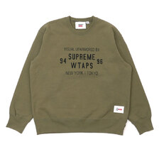 Supreme &times; WTAPS 21FW Crewneck LIGHT OLIVE 21274SPD-CSM03S画像