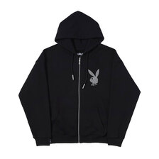 SUPPLIER PLAYBOY RHINESTONE ZIP UP HOODIE画像