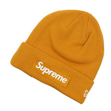 Supreme 21FW New Era Box Logo Beanie LIGHT MUSTARD画像