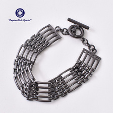 POST OVERALLS POST Bracelet #3 brass flat black 3911 PB3画像