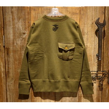 FREEWHEELERS SWEAT SHIRT WITH POCKET &ldquo;U.S.M.C. DEVIL DOG&rdquo; 2134002画像