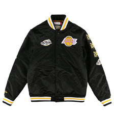 Mitchell & Ness CHAMP CITY SATIN JACKET BLACK LOS ANGELES LAKERS OJBF3232LALB画像