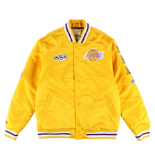 Mitchell & Ness CHAMP CITY SATIN JACKET YELLOW LOS ANGELES LAKERS OJBF3232LALY画像