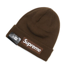Supreme 21FW New Era Box Logo Beanie DARK BROWN画像