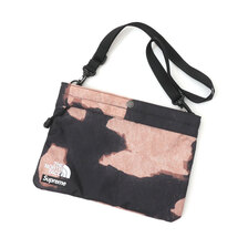 Supreme &times; THE NORTH FACE 21FW Bleached Denim Print Shoulder Bag BLACK画像