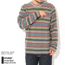 STUSSY Printed Multi Stripe L/S Crew 1140274画像