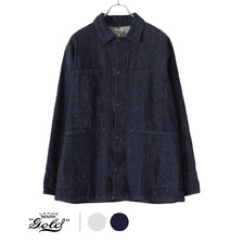 GOLD RESYCLED WASTE SUVIN COTTON YARN 11oz. DENIM WORK JACKET 22A-GL15041画像