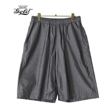 GOLD COTTON / SILK CHAMBRAY EASY WIDE SHORTS 22A-GL52278画像