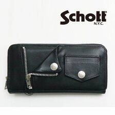 Schott LEATHER RIDERS ZIP WALLET 3129110画像